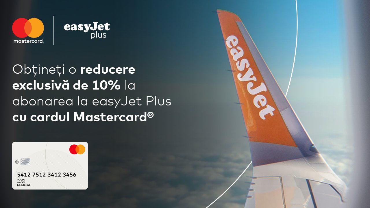 Simplifică călătoria cu avionul cu 10% reducere la înscrierea în easyJet Plus